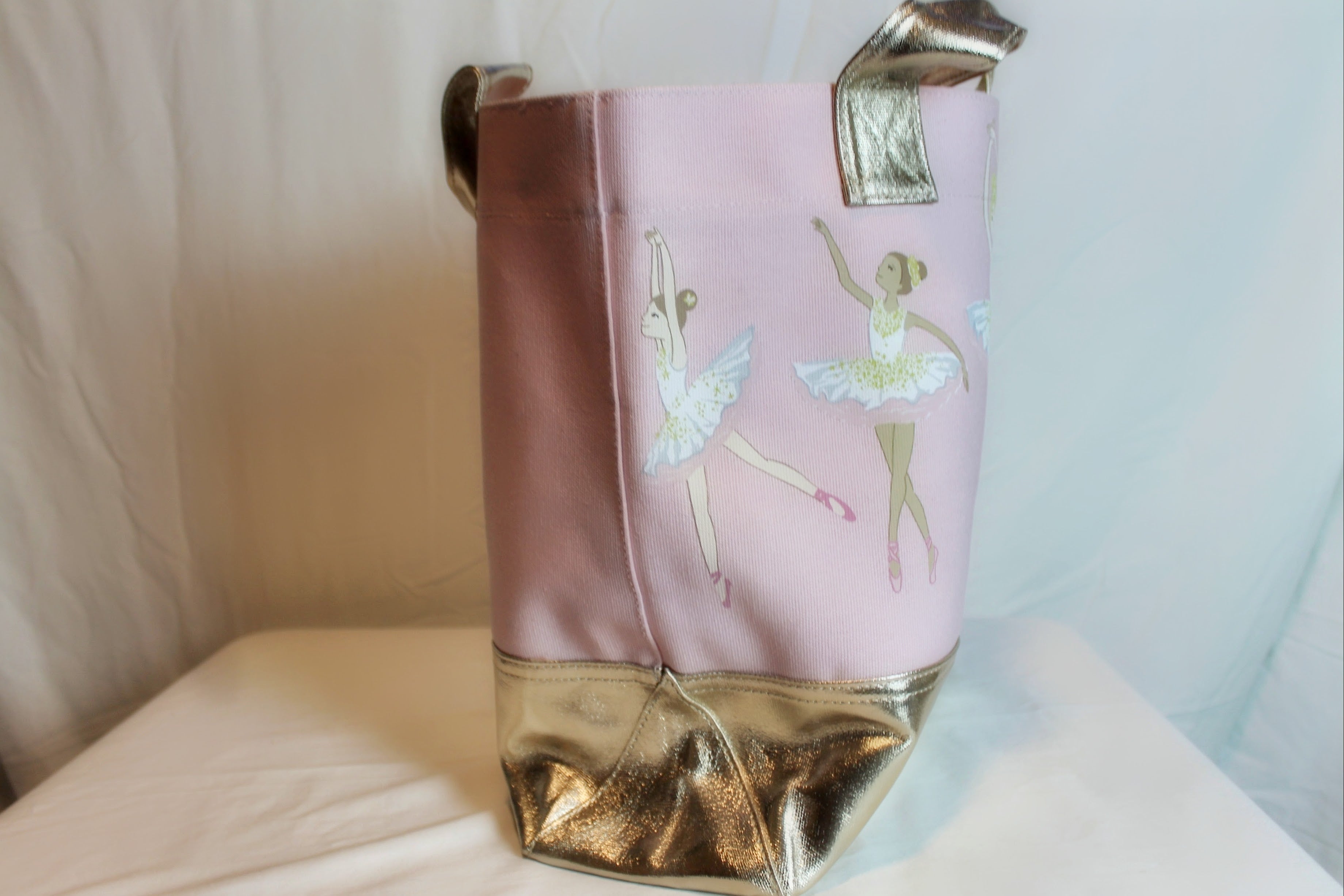 Delilah CPG Pink and gold Embroidered Ballerina tote bag Priyas